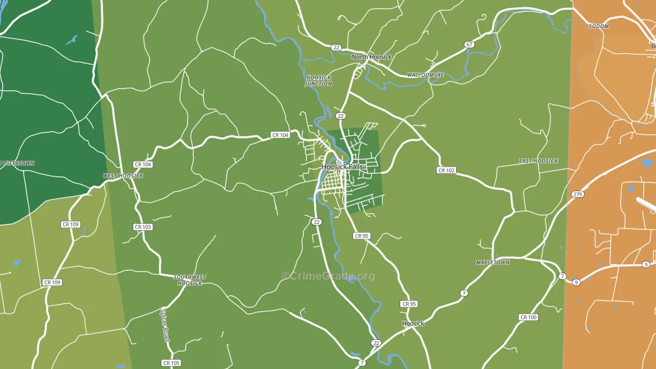 Hoosick Falls, NY Map of Assault Rates