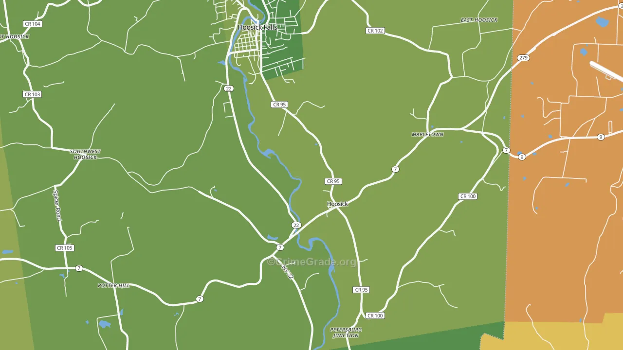 Hoosick, NY Map of Assault Rates