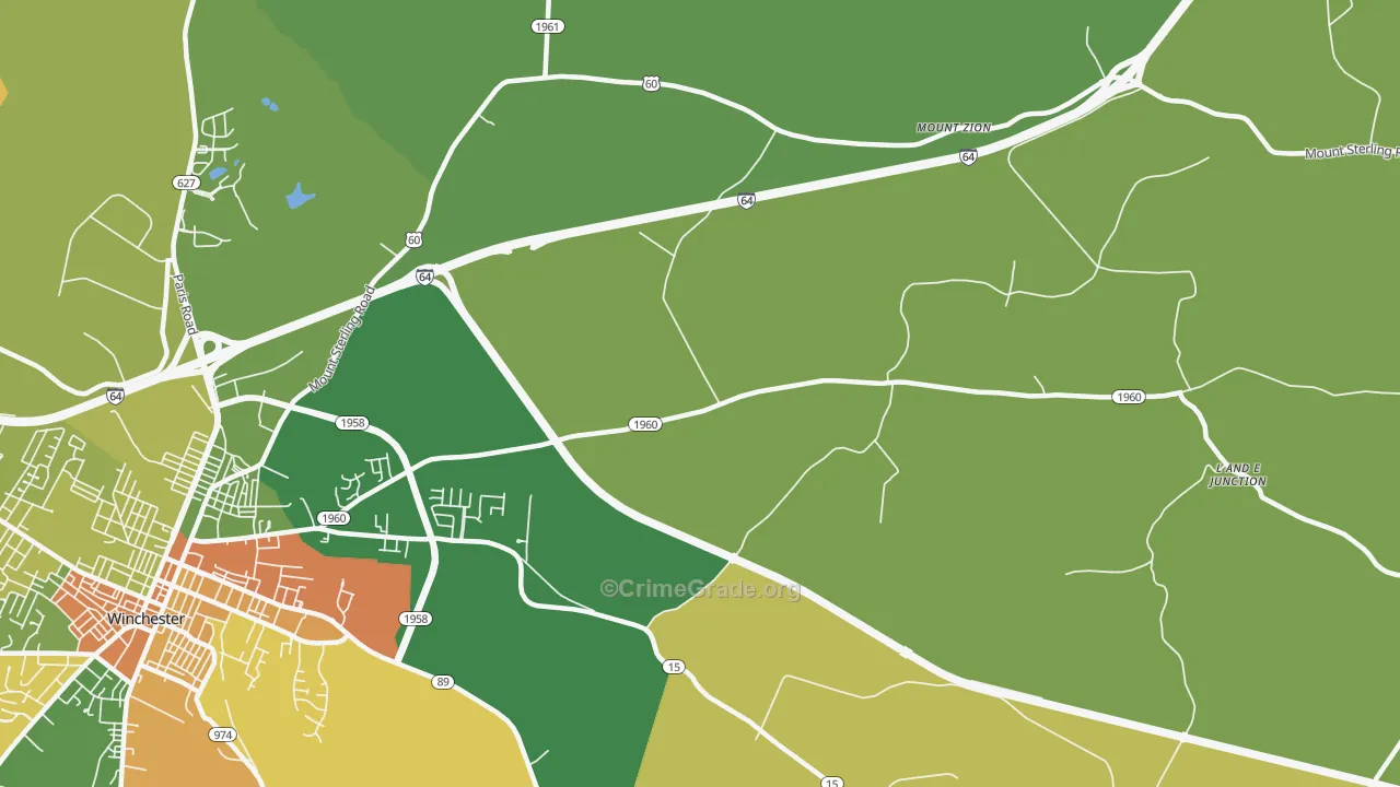 Hootentown, KY Map of Assault Rates