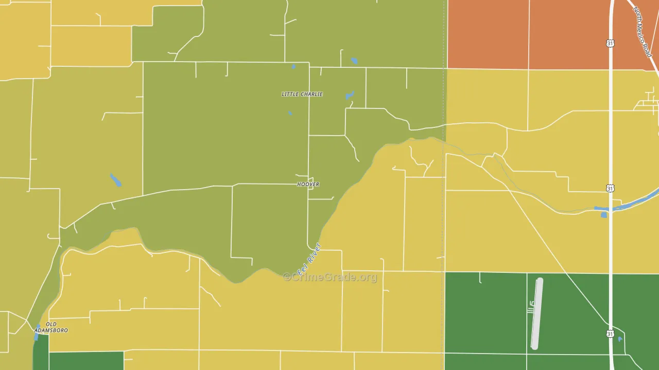 Hoover, IN Map of Assault Rates