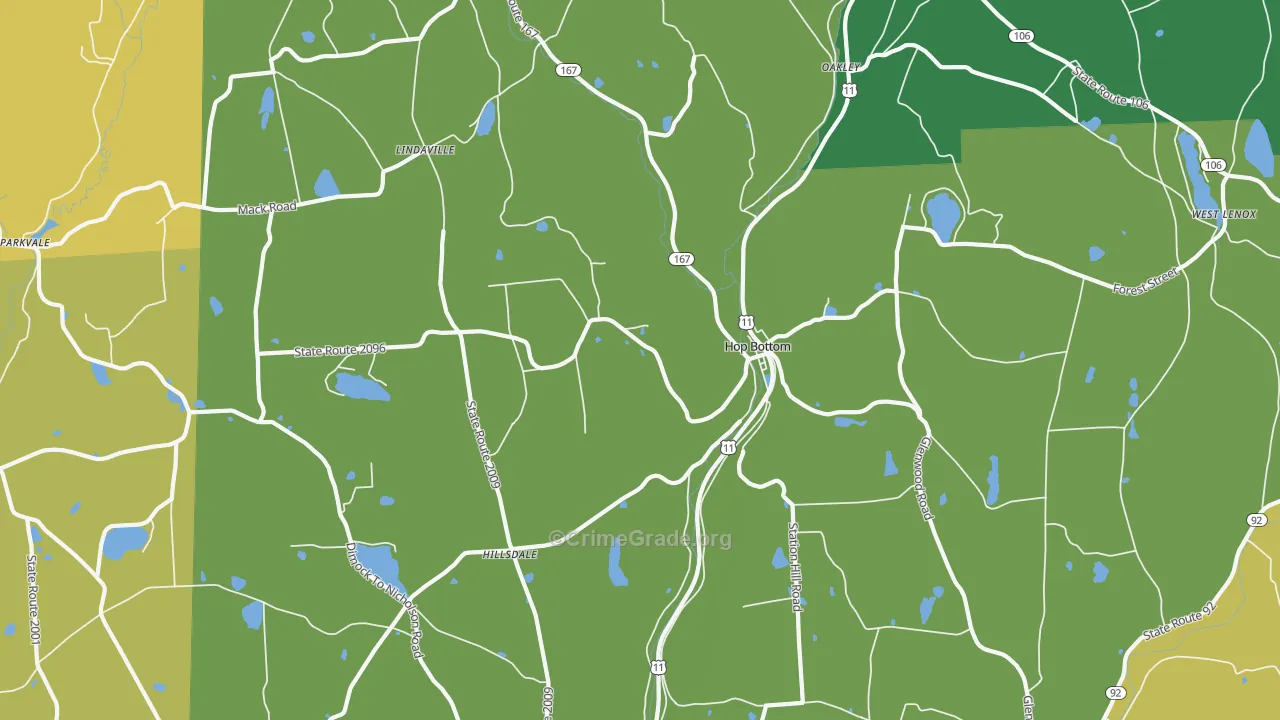 Hop Bottom, PA Map of Assault Rates
