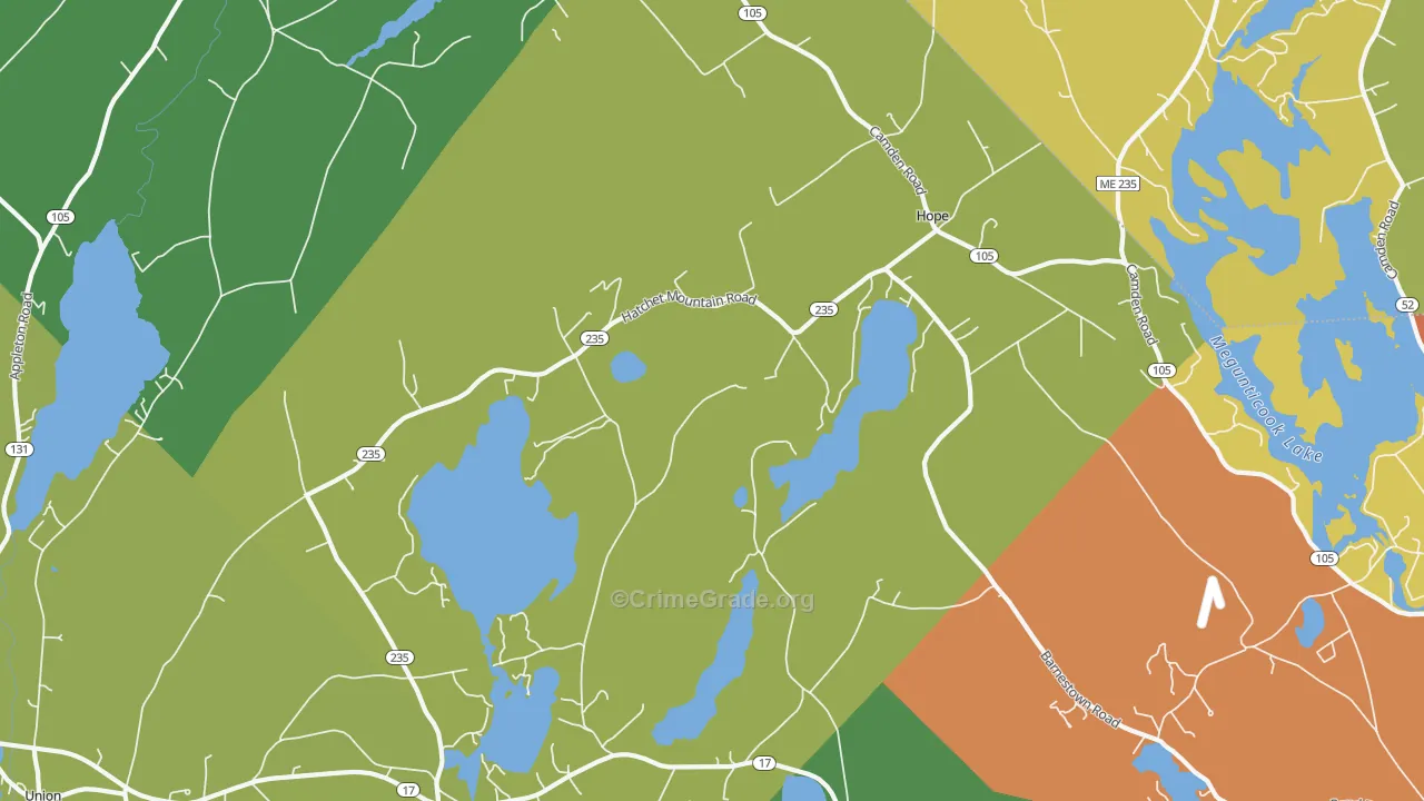 Hope, ME Map of Assault Rates