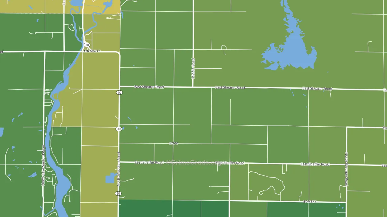 Hope, MI Map of Assault Rates