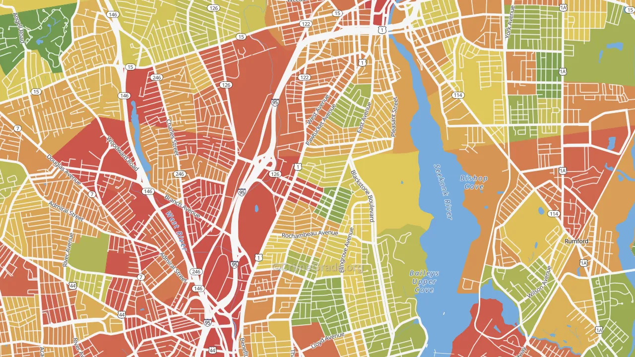 Hope, Providence, RI Map of Assault Rates