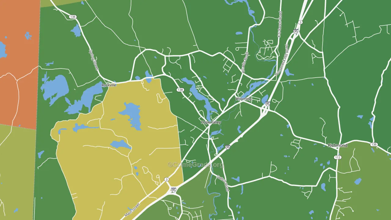 Hope Valley, RI Map of Assault Rates