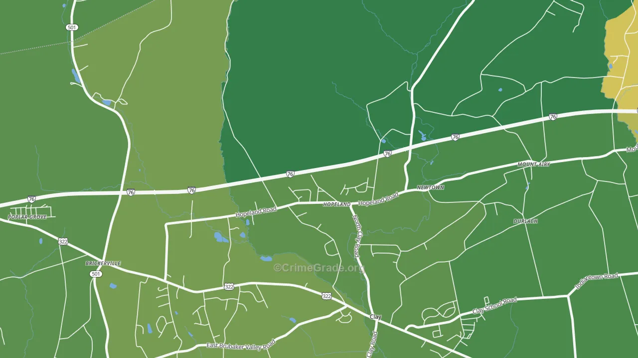 Hopeland, PA Map of Assault Rates