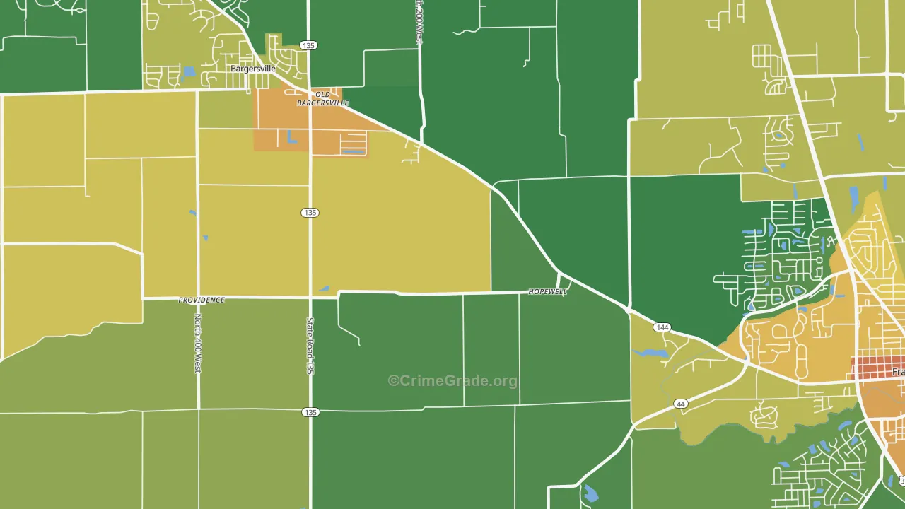 Hopewell, IN Map of Assault Rates