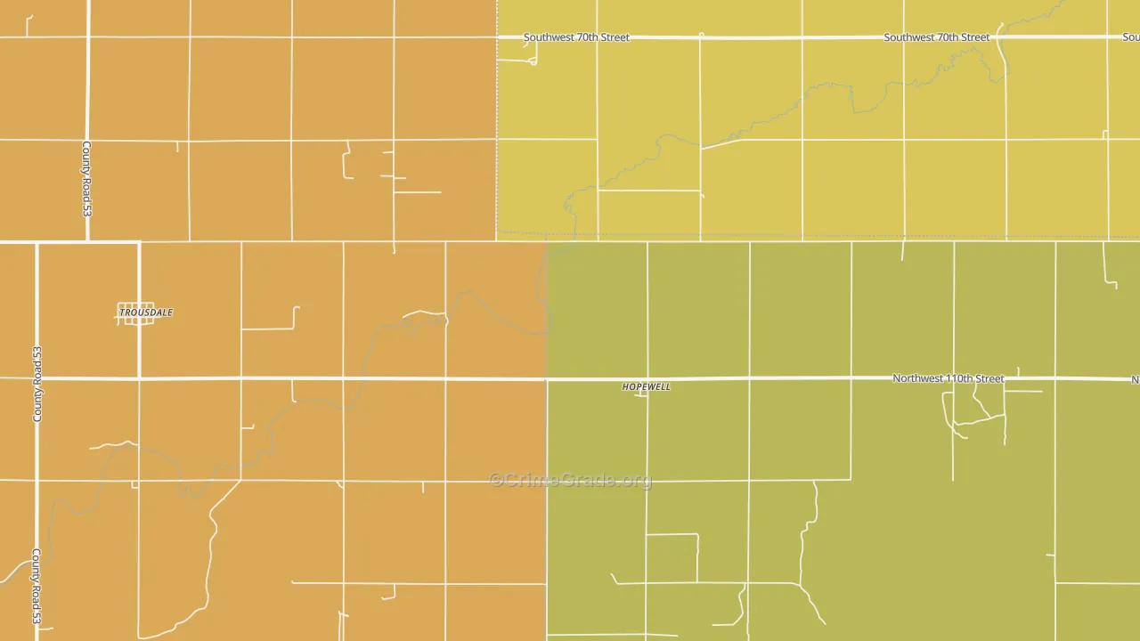 Hopewell, KS Map of Assault Rates