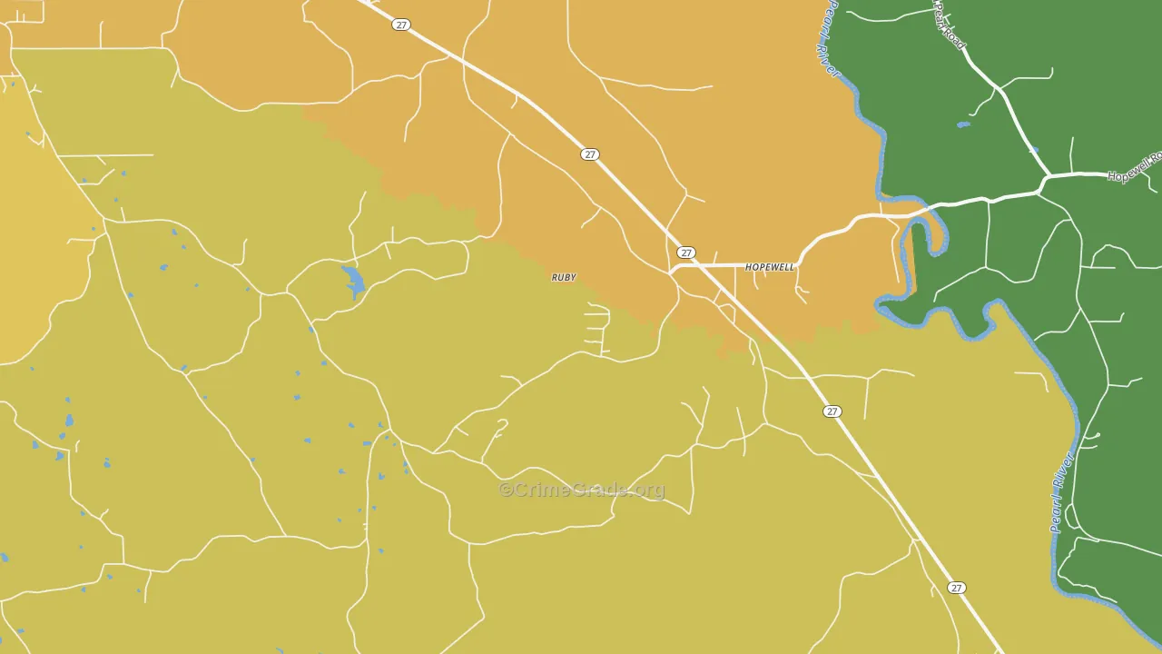 Hopewell, MS Map of Assault Rates
