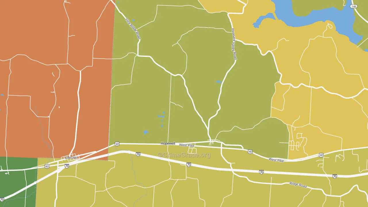 Hopewell, OH Map of Assault Rates
