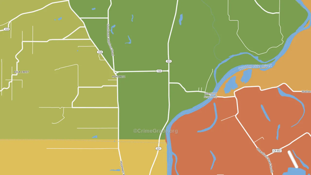 Hopewell, OR Map of Assault Rates