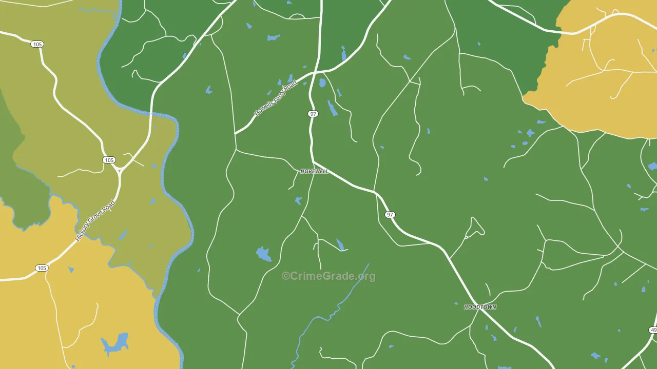 Hopewell, SC Map of Assault Rates