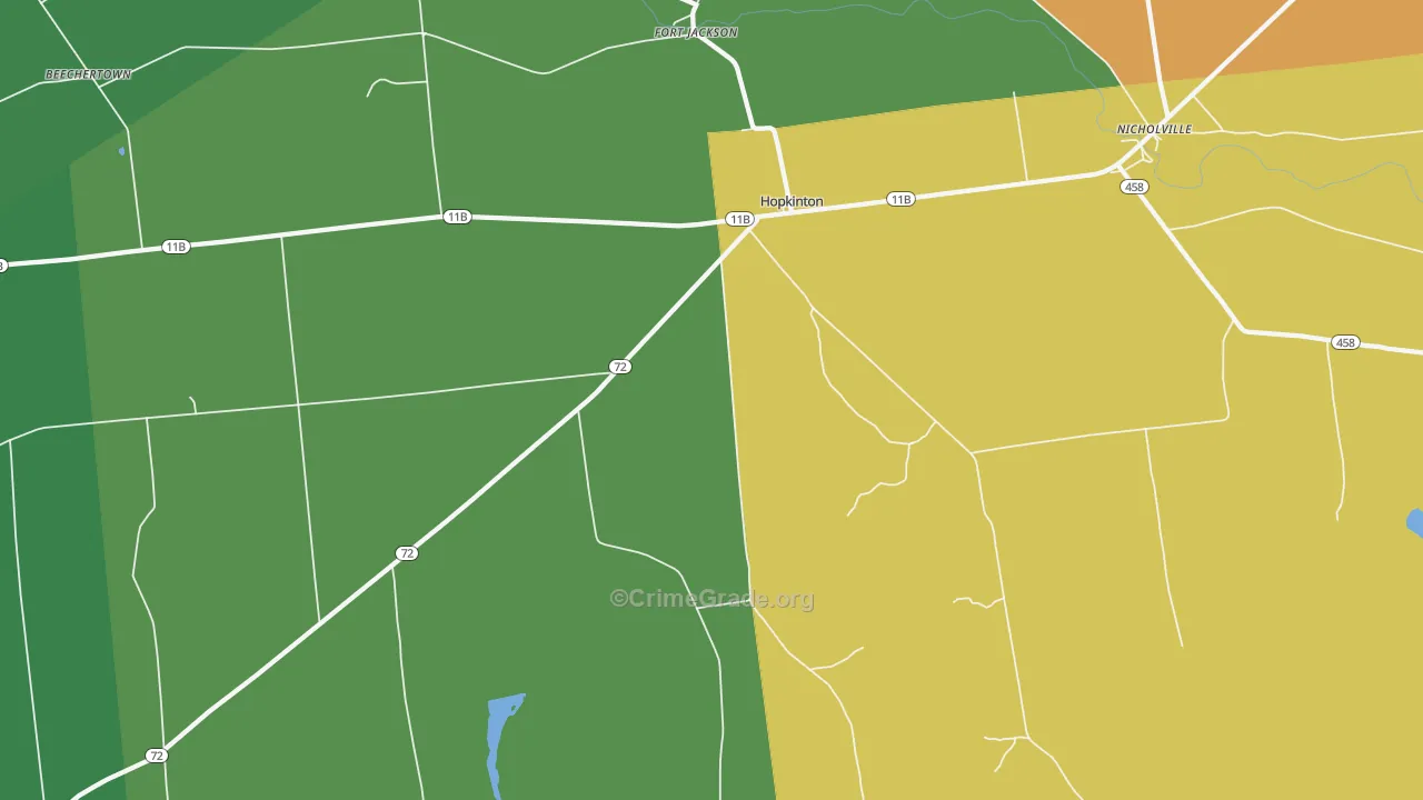 Hopkinton, NY Map of Assault Rates