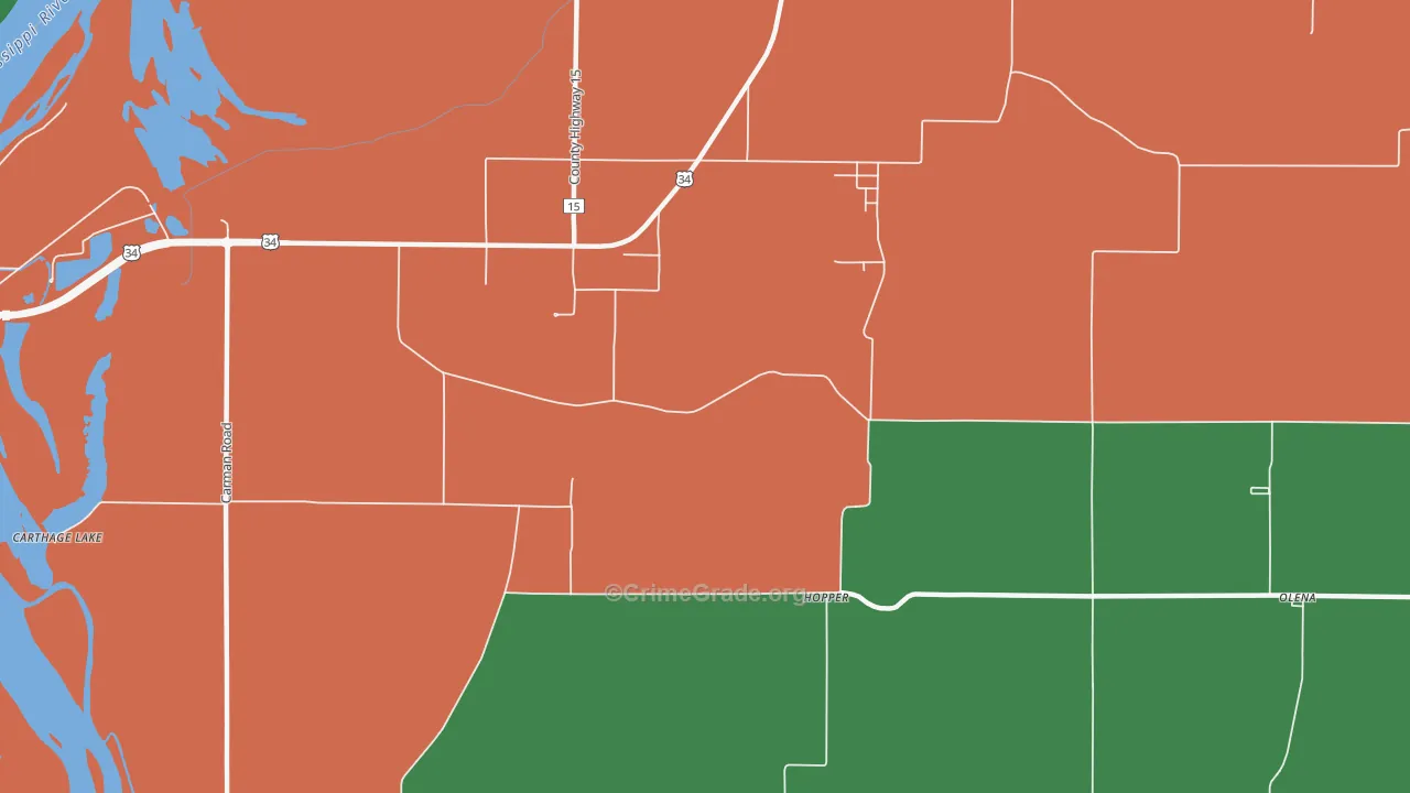 Hopper, IL Map of Assault Rates