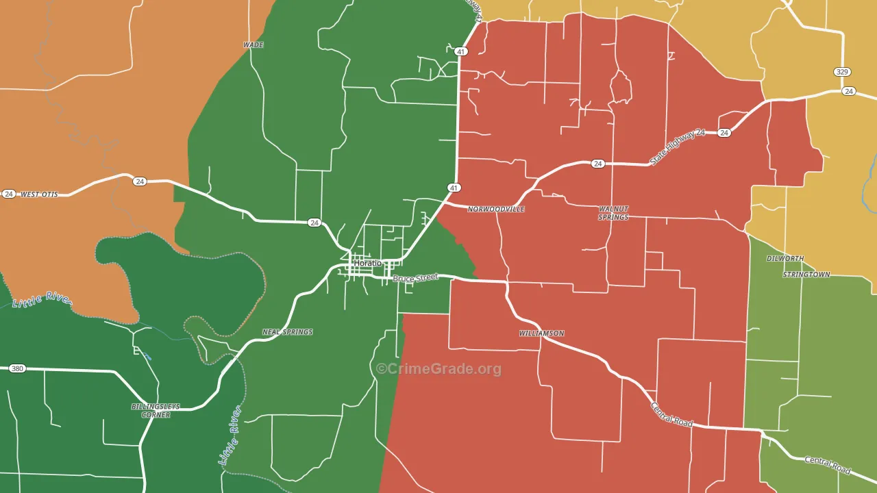 Horatio, AR Map of Assault Rates