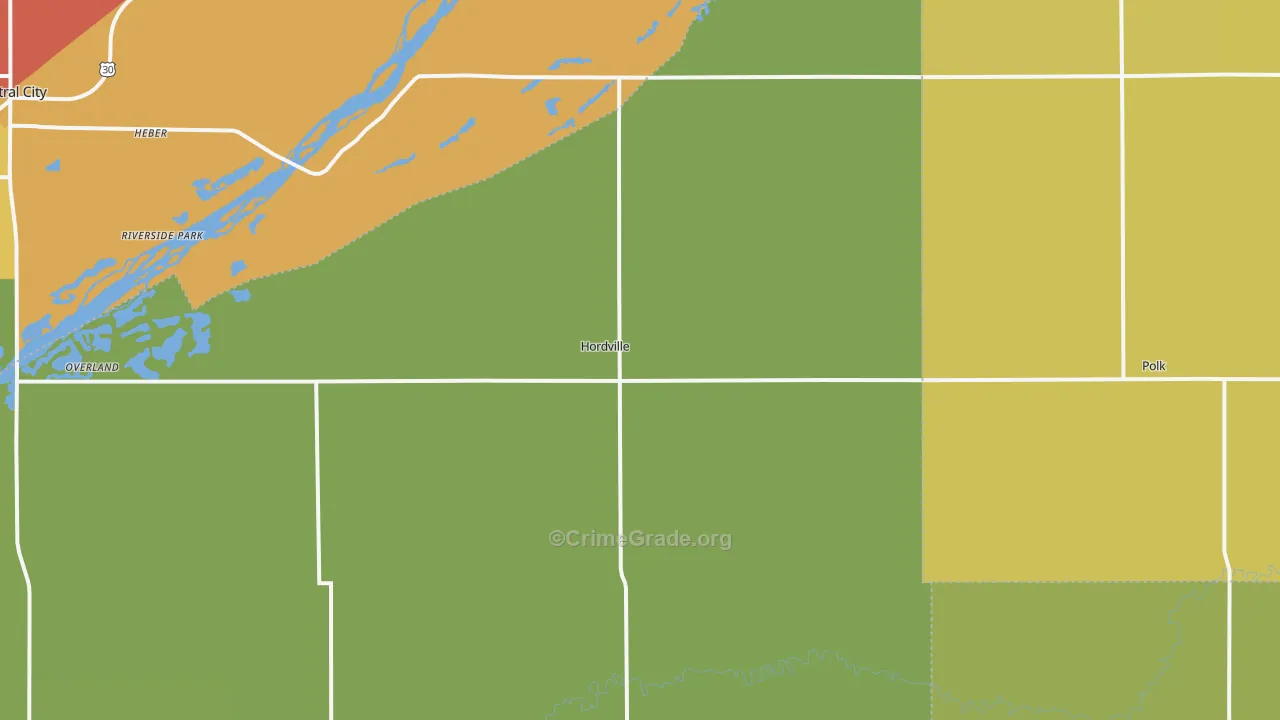 Hordville, NE Map of Assault Rates