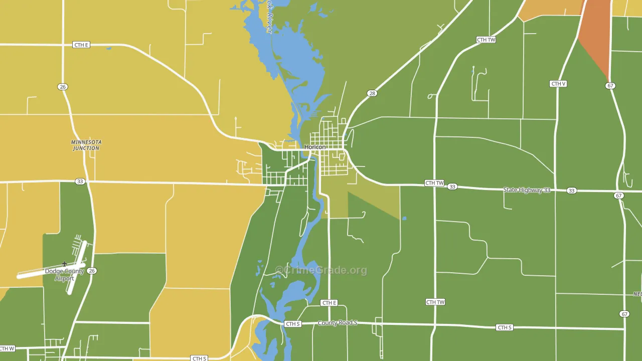 Horicon, WI Map of Assault Rates