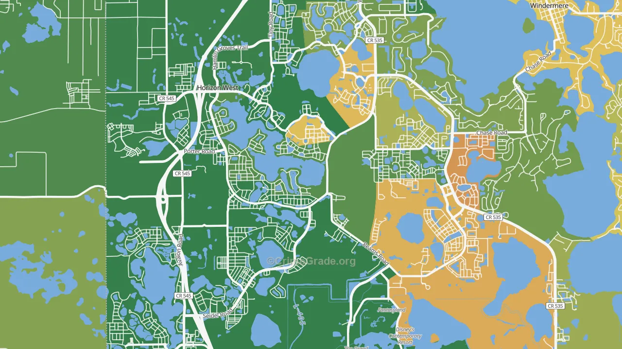 Horizon West, FL Map of Assault Rates