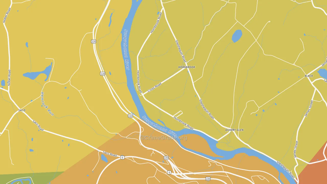 Horn Brook, PA Map of Assault Rates