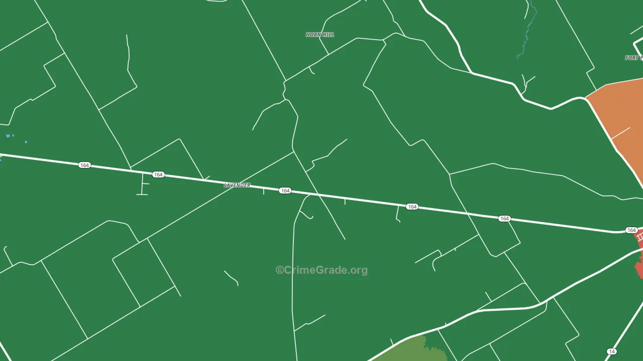 Horn Hill, TX Map of Assault Rates