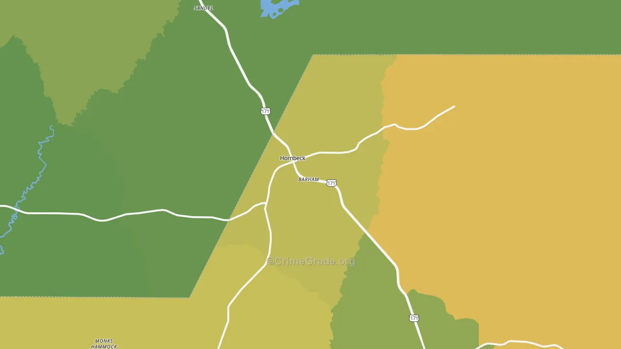 Hornbeck, LA Map of Assault Rates