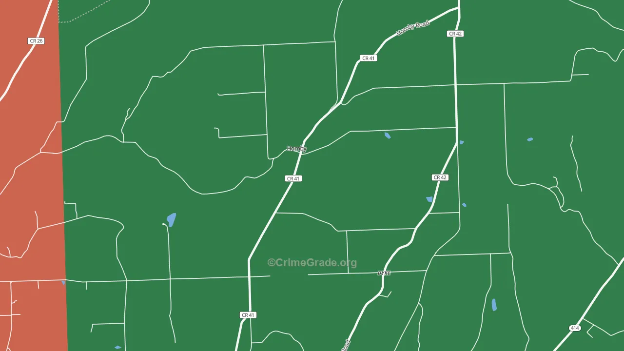 Hornby, NY Map of Assault Rates