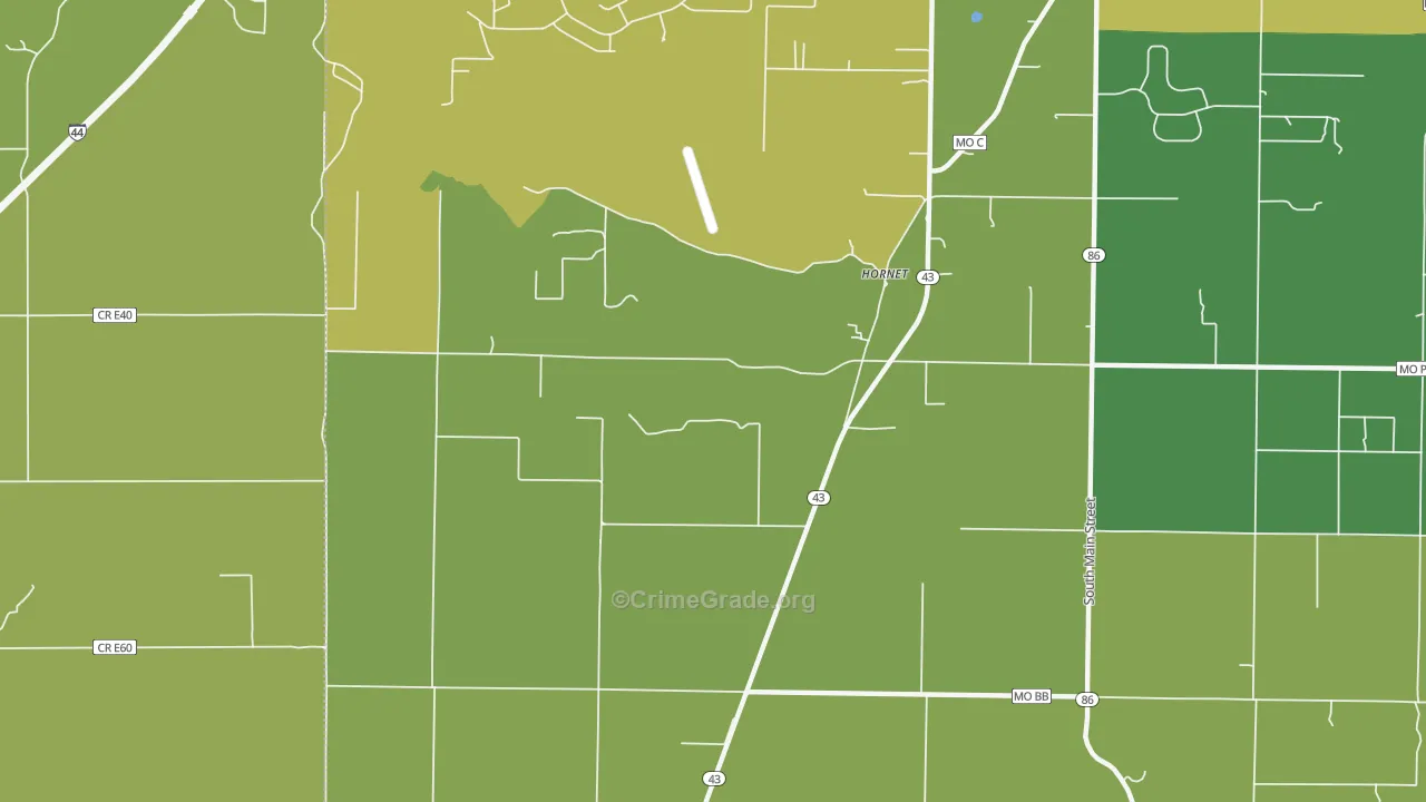Hornet, MO Map of Assault Rates