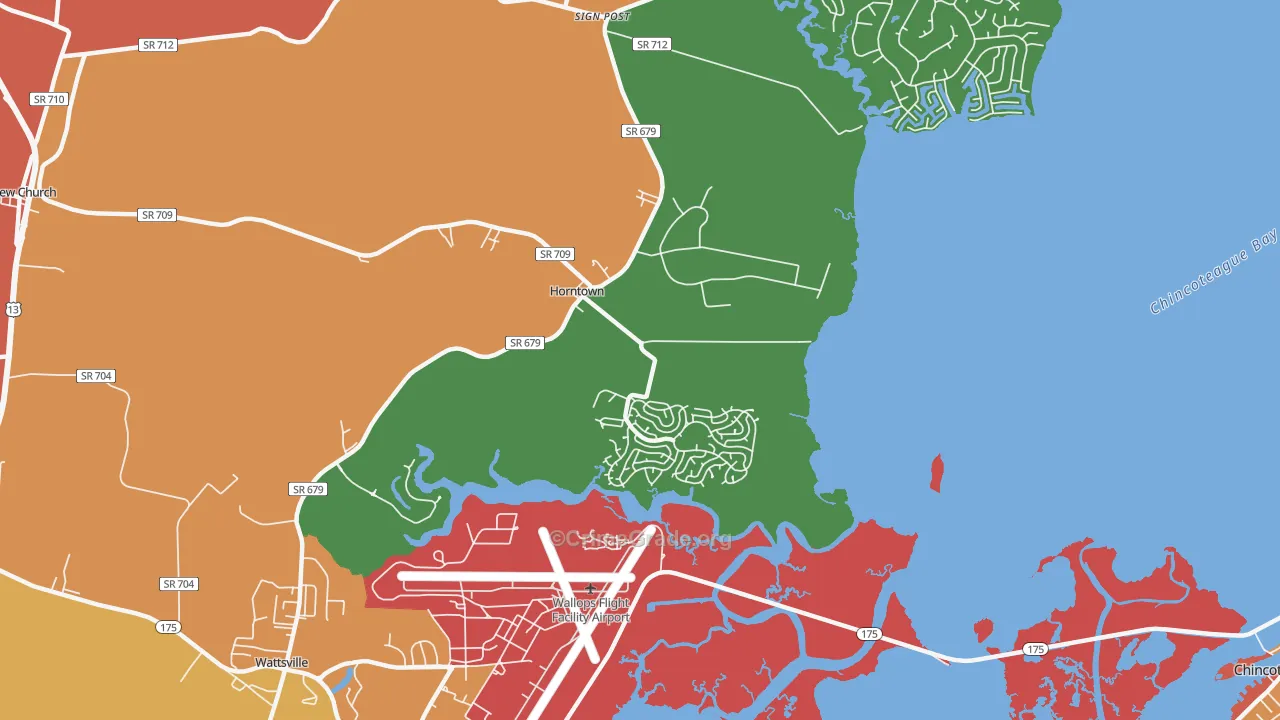Horntown, VA Map of Assault Rates