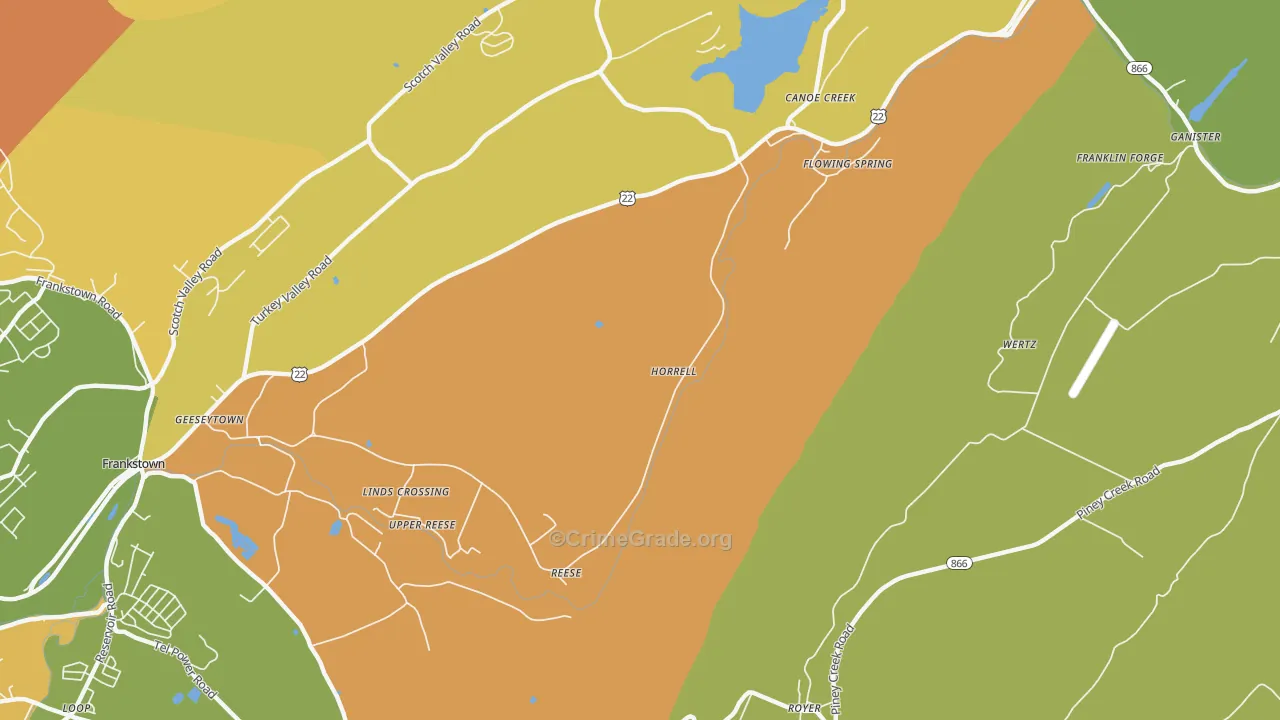 Horrell, PA Map of Assault Rates