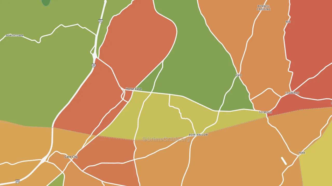 Horse Cave, KY Map of Assault Rates