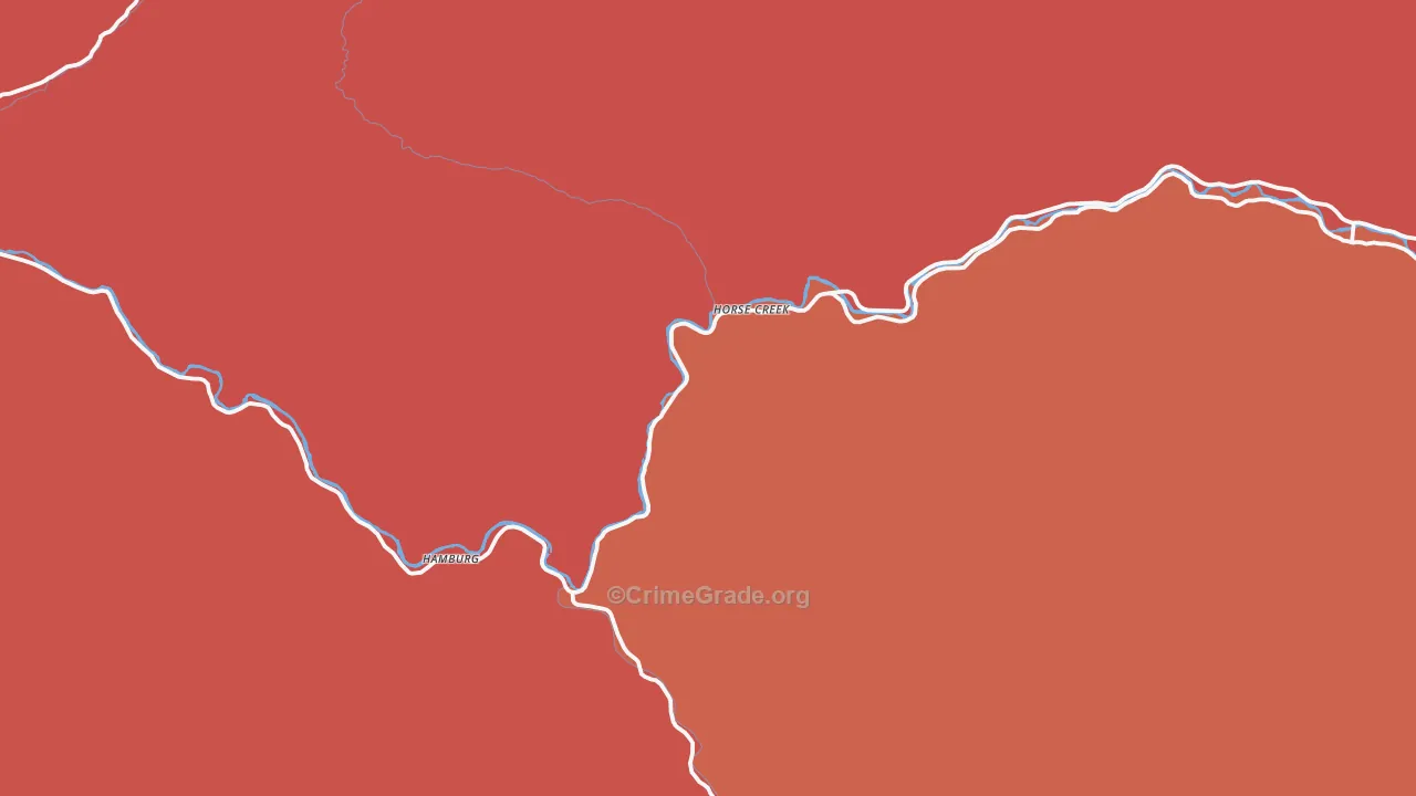 Horse Creek, CA Map of Assault Rates