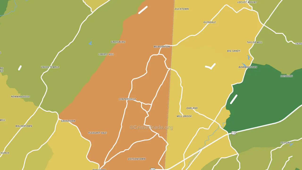 Horse Creek, TN Map of Assault Rates
