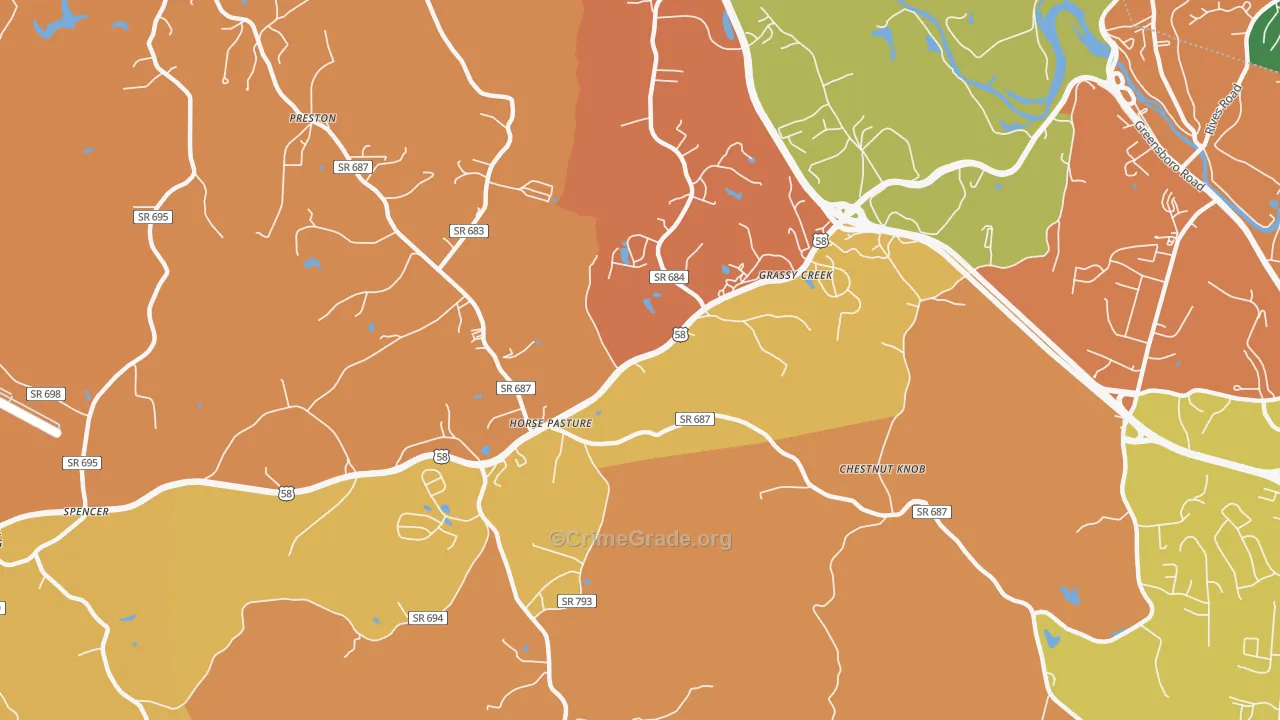 Horse Pasture, VA Map of Assault Rates