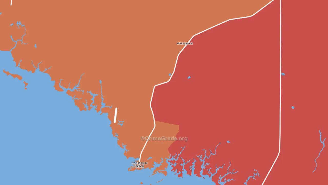 Horseshoe Beach, FL Map of Assault Rates