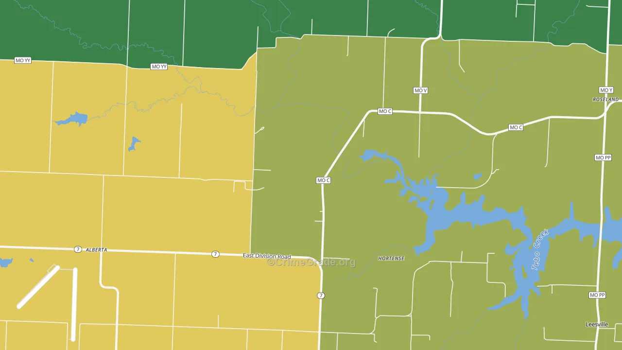 Hortense, MO Map of Assault Rates