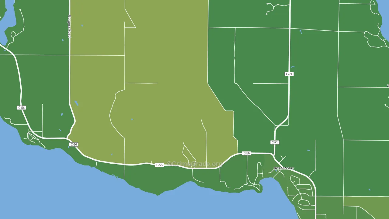 Horton Bay, MI Map of Assault Rates