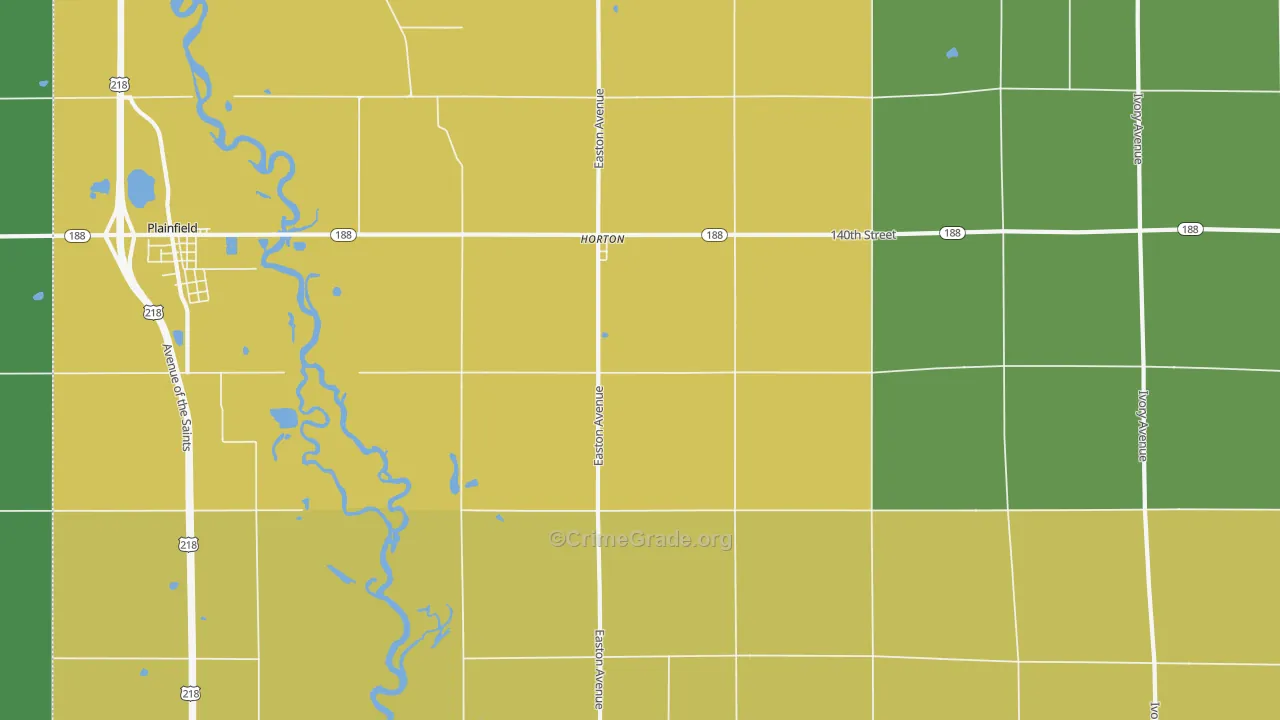 Horton, IA Map of Assault Rates