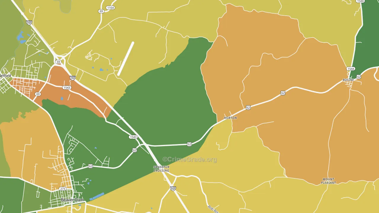 Horton, KY Map of Assault Rates