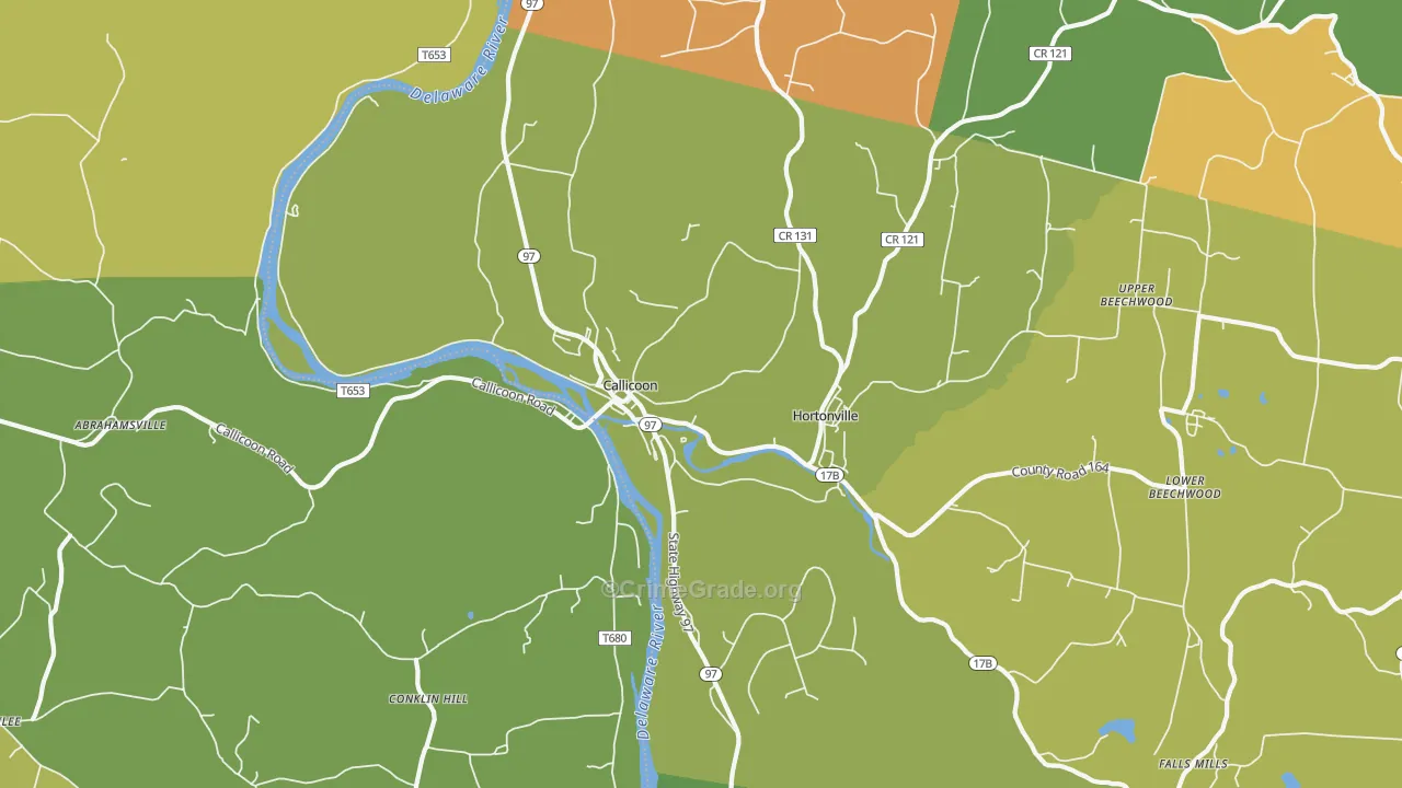 Hortonville, NY Map of Assault Rates