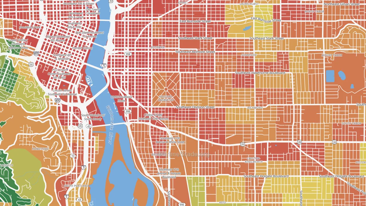 Hosford-Abernethy, Portland, OR Map of Assault Rates