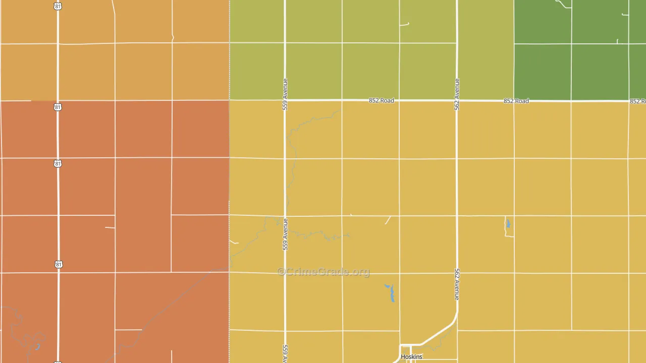 Hoskins, NE Map of Assault Rates