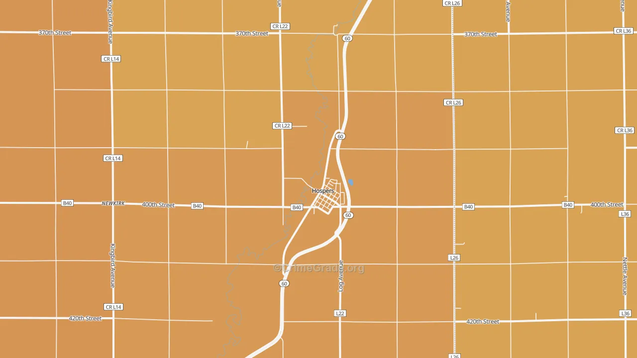 Hospers, IA Map of Assault Rates