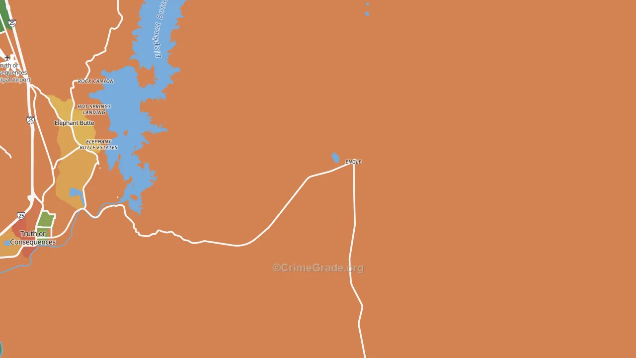 Hot Springs Landing, NM Map of Assault Rates