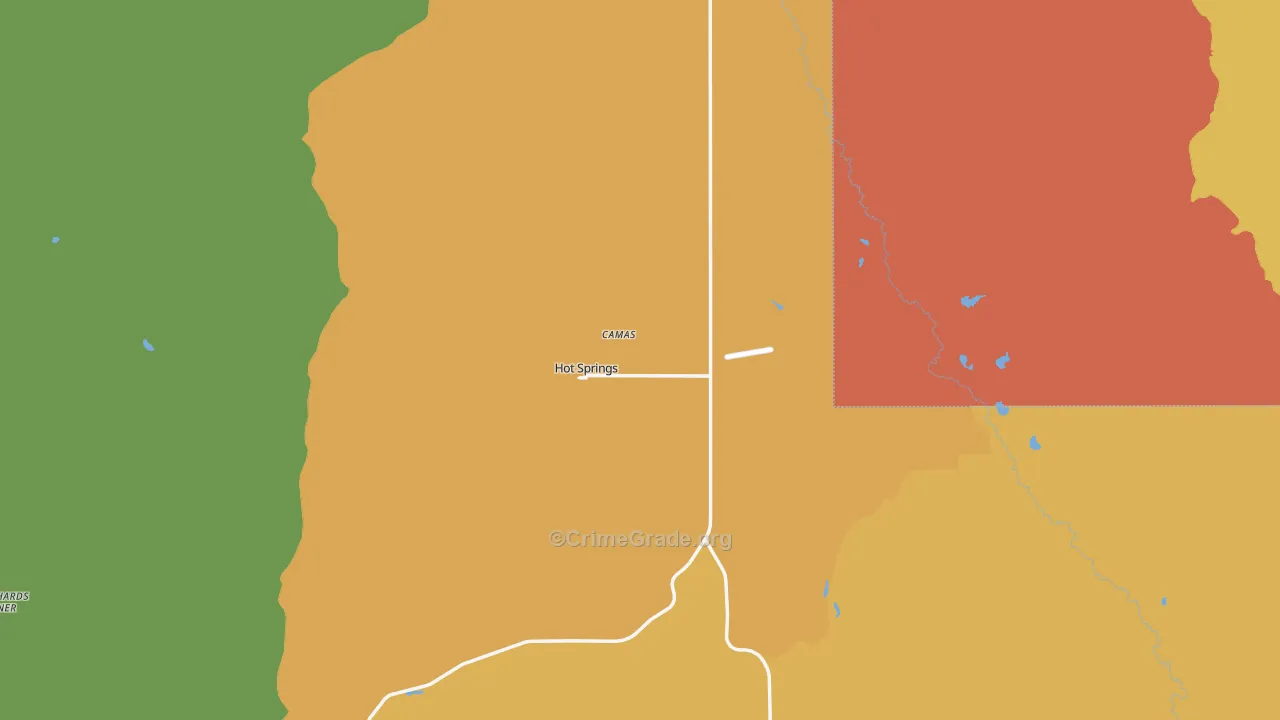 Hot Springs, MT Map of Assault Rates