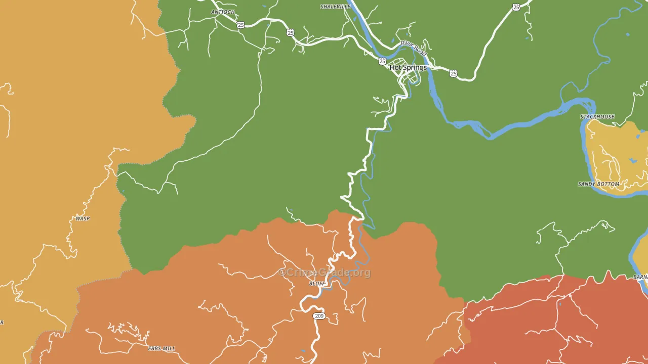 Hot Springs, NC Map of Assault Rates
