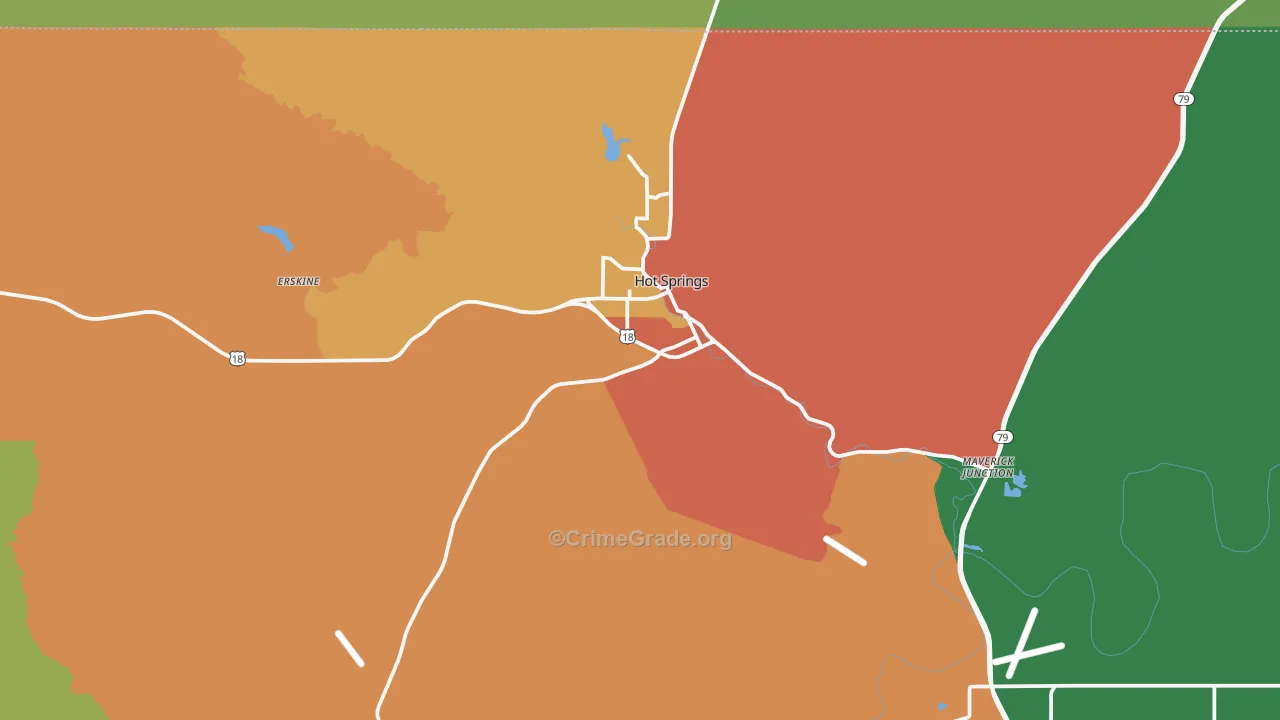 Hot Springs, SD Map of Assault Rates