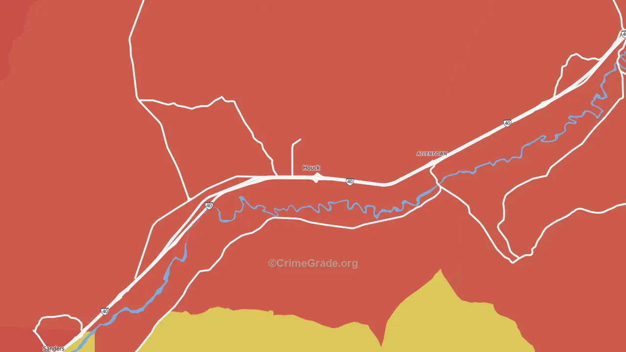 Houck, AZ Map of Assault Rates