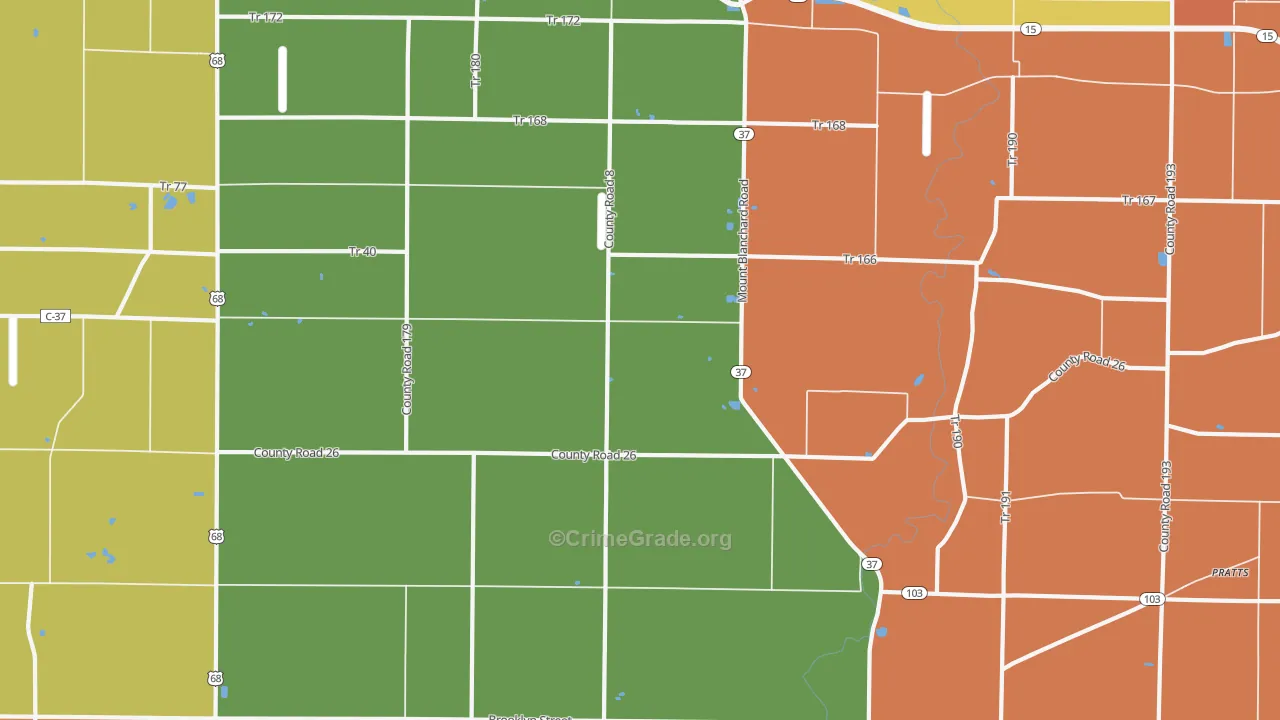 Houcktown, OH Map of Assault Rates