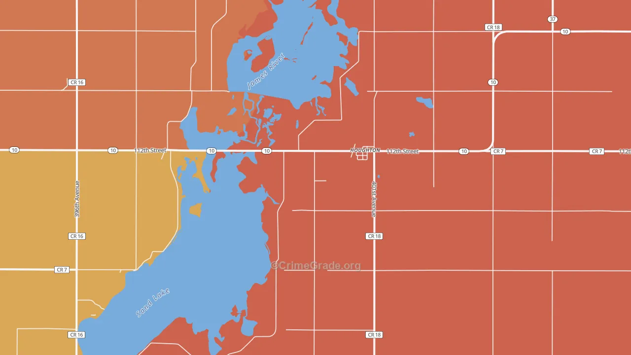 Houghton, SD Map of Assault Rates