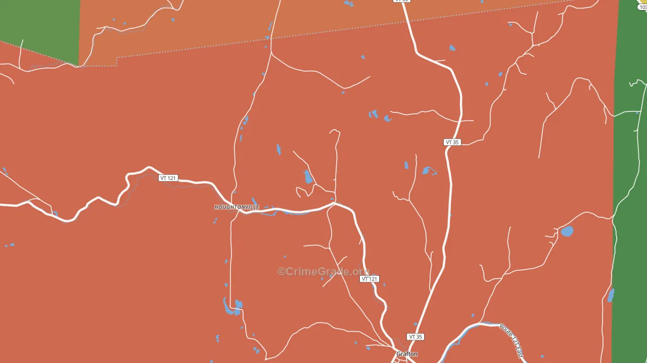 Houghtonville, VT Map of Assault Rates